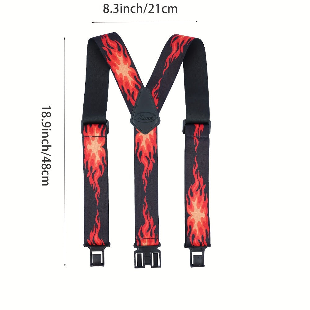 Suspenders - Y-Back Men 1.5 Inch Elastic Hook End Adjustable Braces Work Outdoor - product detail view 2