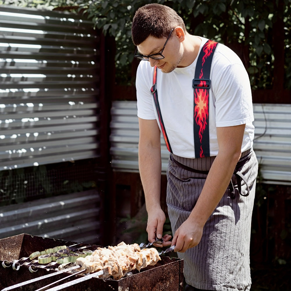 Suspenders - Y-Back Men 1.5 Inch Elastic Hook End Adjustable Braces Work Outdoor - product detail view 17