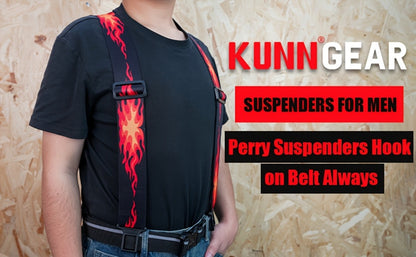 Suspenders - Y-Back Men 1.5 Inch Elastic Hook End Adjustable Braces Work Outdoor - product detail view 19