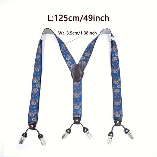 Suspenders - Y-Back for Men 6 Metal Clips Adjustable Elastic Braces Heavy Duty Trouser - product detail view 2