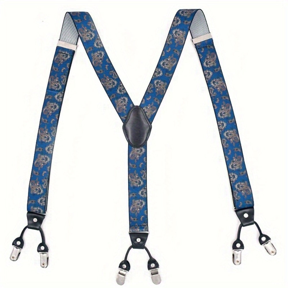 Suspenders - Y-Back for Men 6 Metal Clips Adjustable Elastic Braces Heavy Duty Trouser - product detail view 4