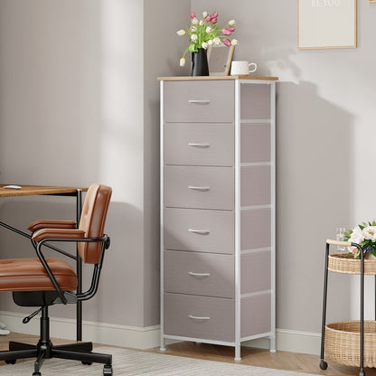 Dresser shown in the Ash Gray, 6 Drawers option