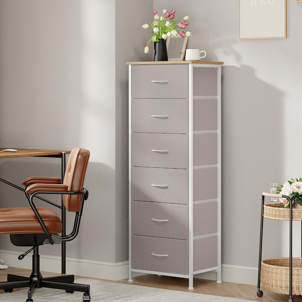 Tall Fabric Dresser with Multiple Color Options, Bedroom Drawer Chest detail image - detail view 15