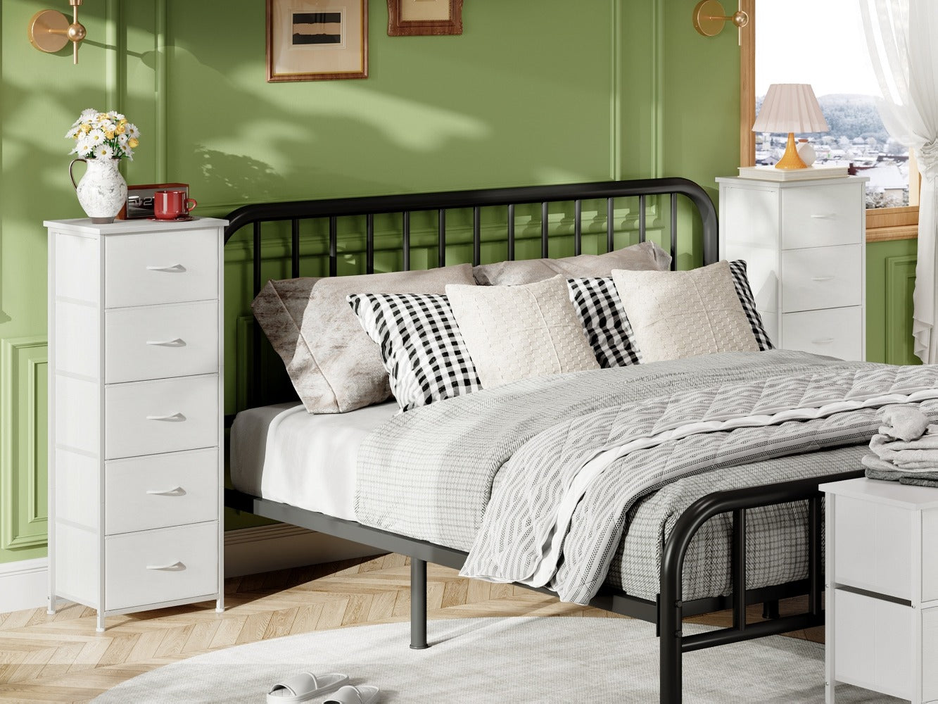 Tall Fabric Dresser with Multiple Color Options, Bedroom Drawer Chest detail image - detail view 34