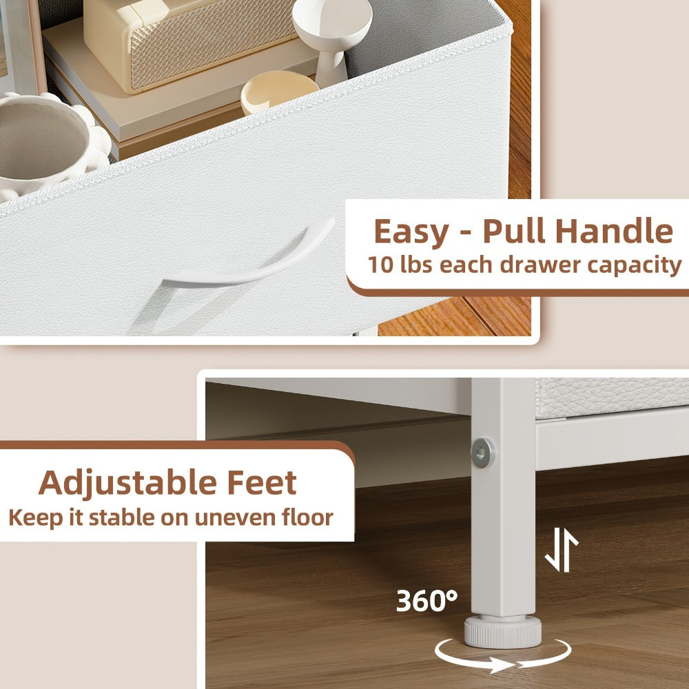 Tall Fabric Dresser with Multiple Color Options, Bedroom Drawer Chest detail image - detail view 4