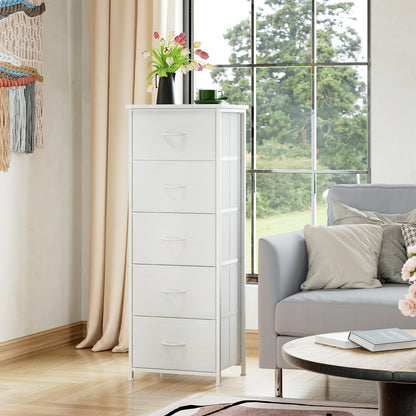 Dresser shown in the White Leather, 5 Drawers option