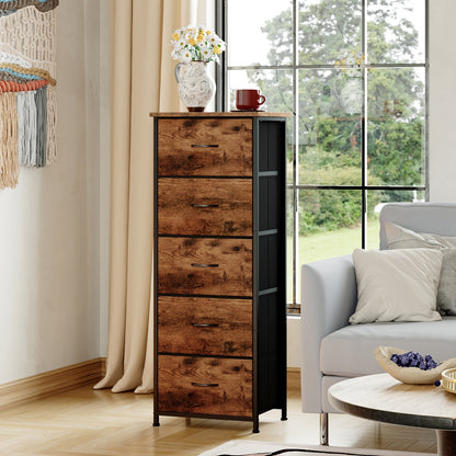 Dresser shown in the Wood Grain Print, 5 Drawers option