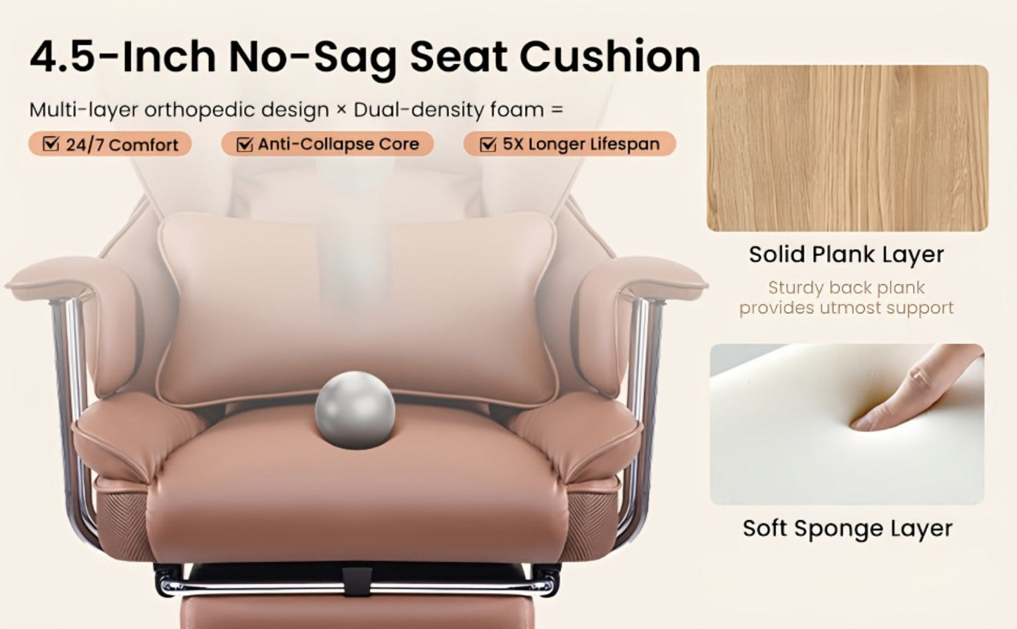 Tall Heavy-Duty Office Chair, Home Office Task Chair for Comfortable Everyday Seating detail image - detail view 17