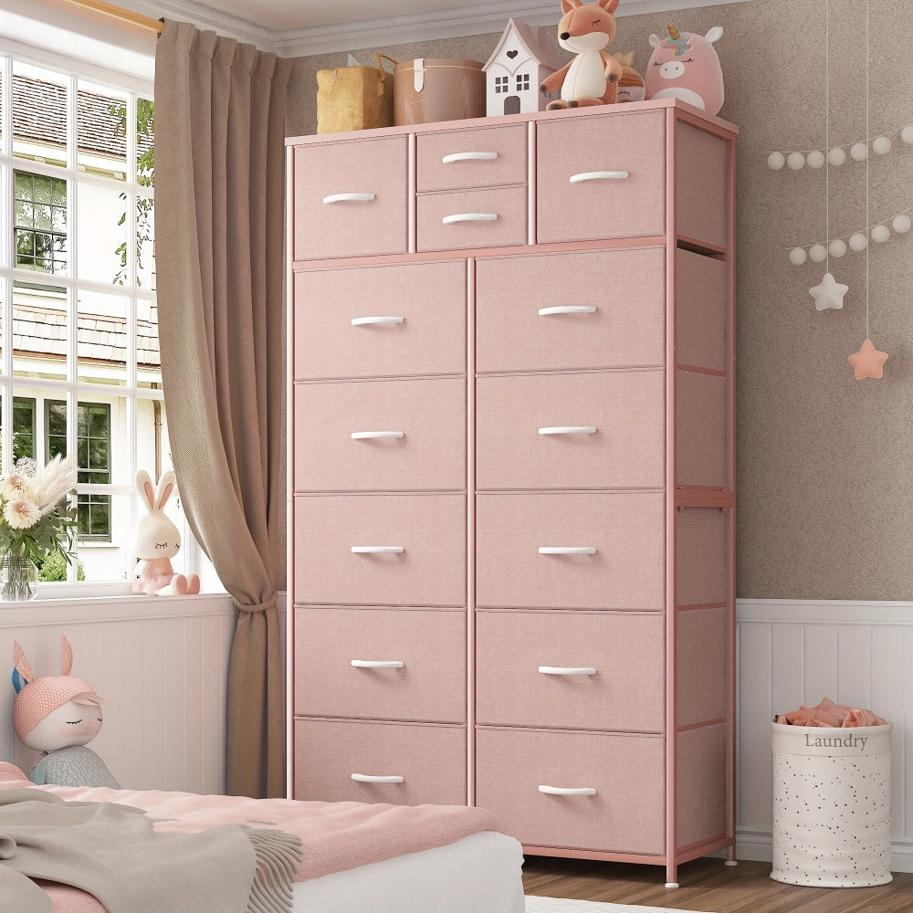 Tall Metal Dresser with Multiple Color Options, Drawer Storage Cabinet detail image - detail view 3