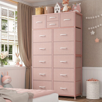 Tall Metal Dresser with Multiple Color Options, Drawer Storage Cabinet detail image - detail view 3