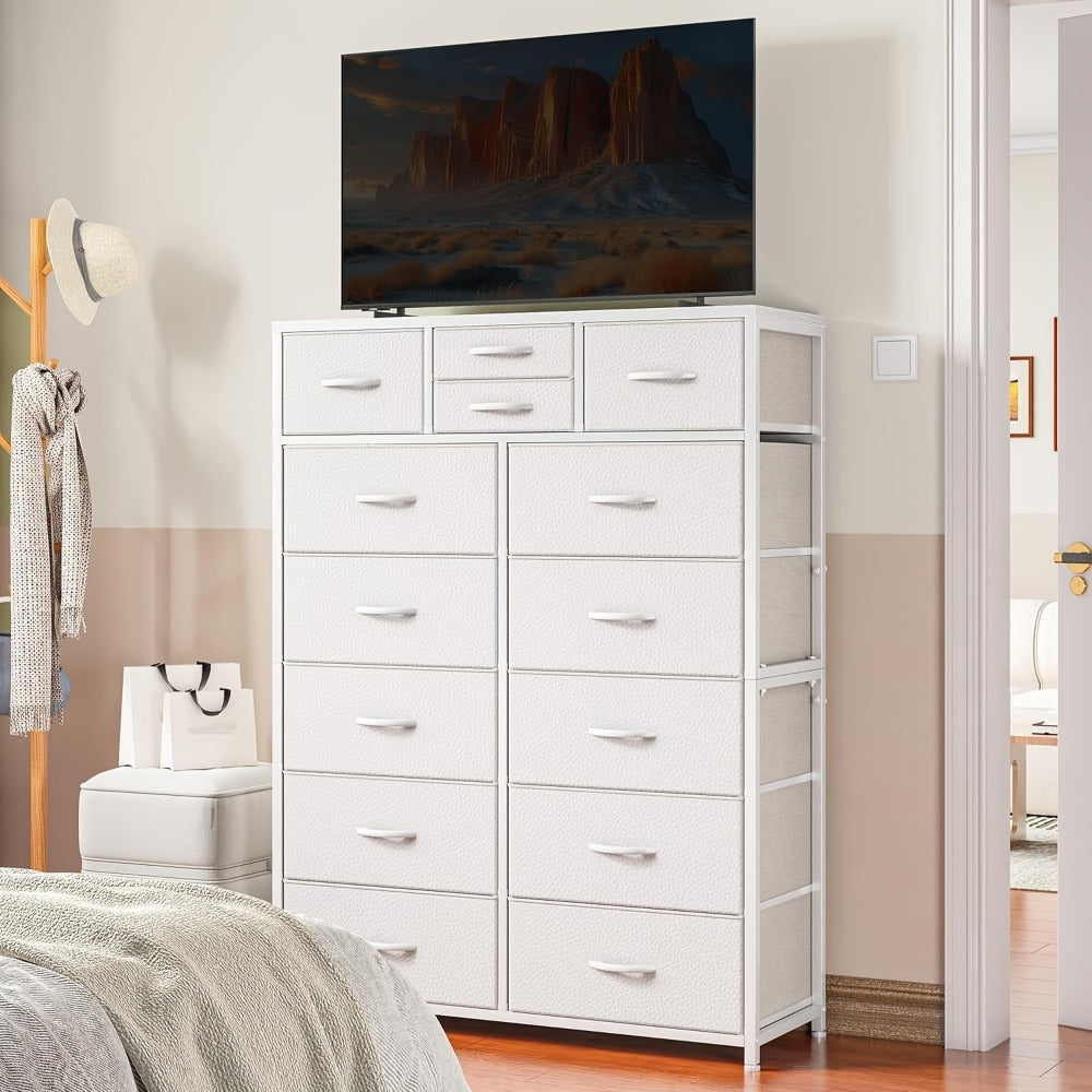 Tall Metal Dresser with Multiple Color Options, Drawer Storage Cabinet detail image - detail view 7