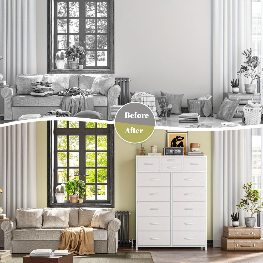Tall Metal Dresser with Multiple Color Options, Drawer Storage Cabinet detail image - detail view 9