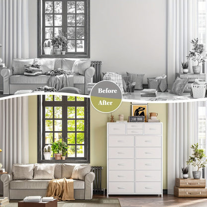 Tall Metal Dresser with Multiple Color Options, Drawer Storage Cabinet detail image - detail view 9