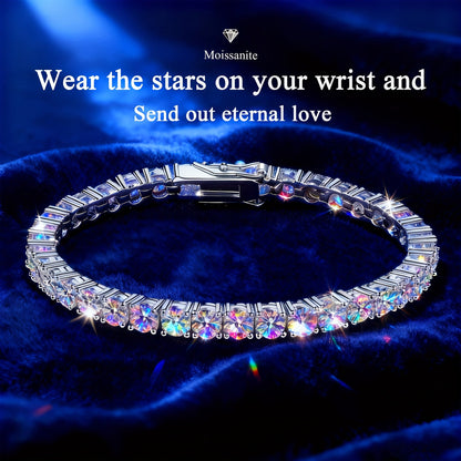 Tennis Bracelet - Moissanite 925 Sterling Silver Diamond Alternative Luxury Women 5mm Shiny - product detail view 12