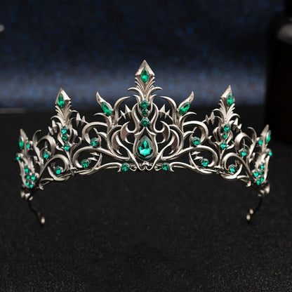 Tiara Crown - Baroque for Women Vintage Gothic Rhinestone Headpiece Halloween Cosplay - product detail view 4