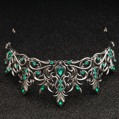 Tiara Crown - Baroque for Women Vintage Gothic Rhinestone Headpiece Halloween Cosplay - product detail view 9