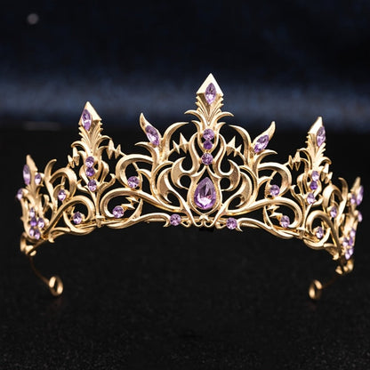 Tiara Crown - Baroque for Women Vintage Gothic Rhinestone Headpiece Halloween Cosplay - product detail view 12