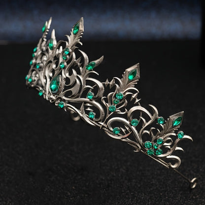 Tiara Crown - Baroque for Women Vintage Gothic Rhinestone Headpiece Halloween Cosplay - product detail view 17