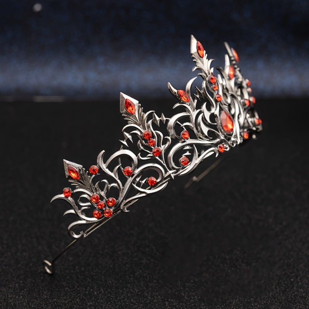 Tiara Crown - Baroque for Women Vintage Gothic Rhinestone Headpiece Halloween Cosplay - product detail view 20
