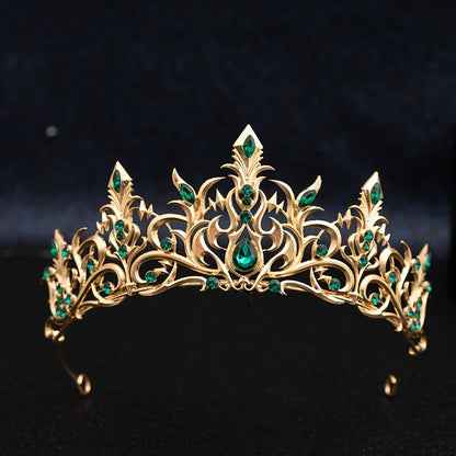 Tiara Crown - Baroque for Women Vintage Gothic Rhinestone Headpiece Halloween Cosplay - product detail view 24