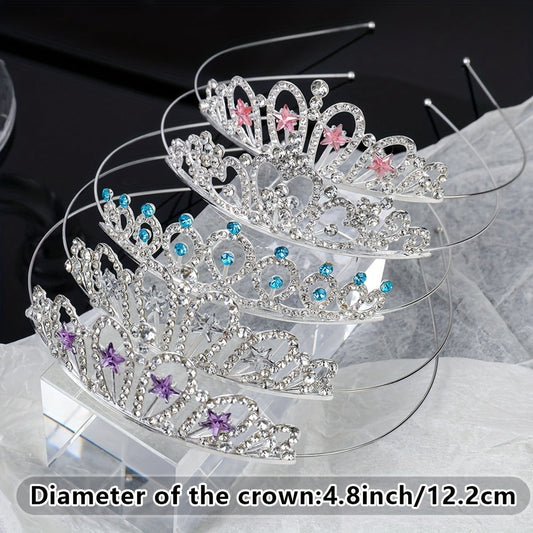 Tiara Crown - Bridal Set 5pcs Multicolor Sparkling Crystal Alloy Wedding Headpiece for - product detail view 2