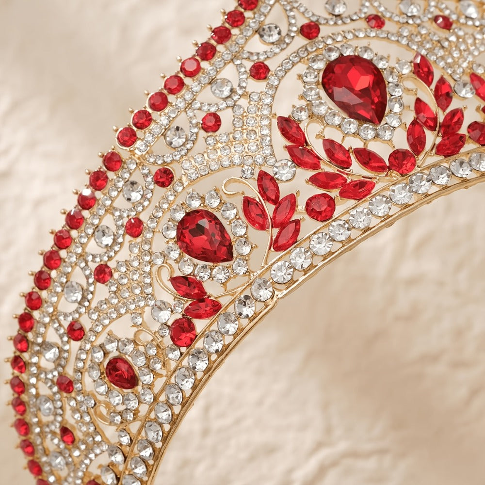 Tiara Crown - Full Headband for Women - European Style Sparkling Queen Wedding Headpiece - product detail view 4