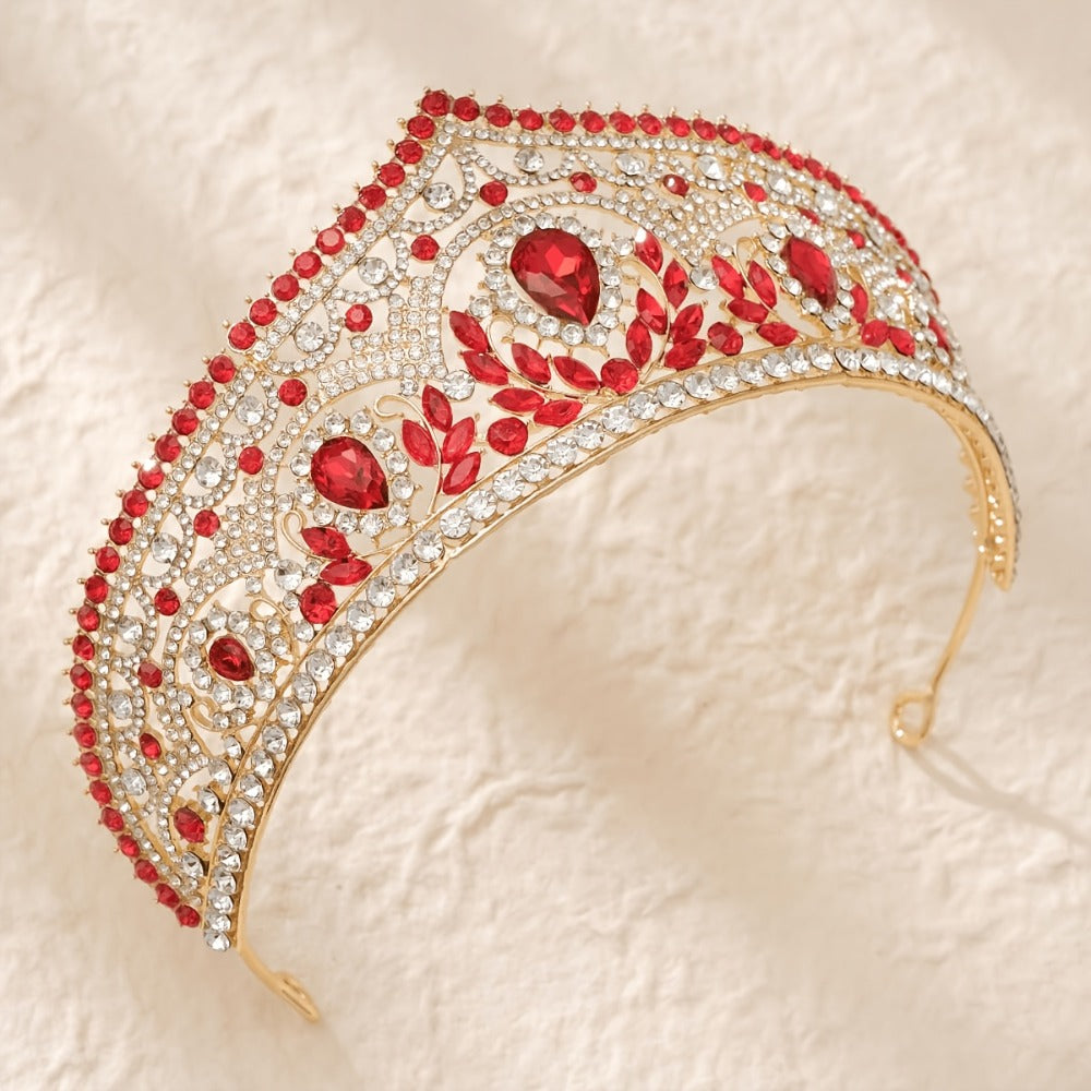 Tiara Crown - Full Headband for Women - European Style Sparkling Queen Wedding Headpiece - product detail view 5