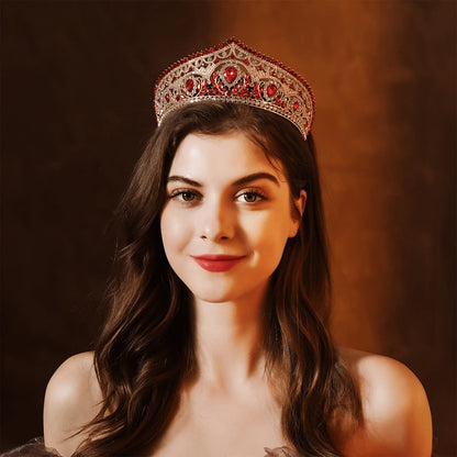 Tiara Crown - Full Headband for Women - European Style Sparkling Queen Wedding Headpiece - product detail view 7