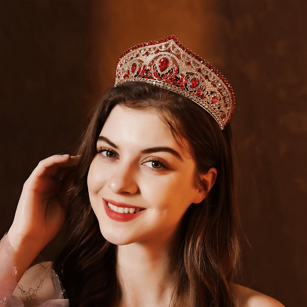 Tiara Crown - Full Headband for Women - European Style Sparkling Queen Wedding Headpiece - product detail view 8