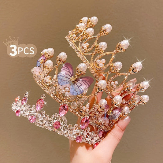 Tiara Crown - Headband Set 3pcs Rhinestone Crystal for Women Girls Wedding Prom Princess - main product view