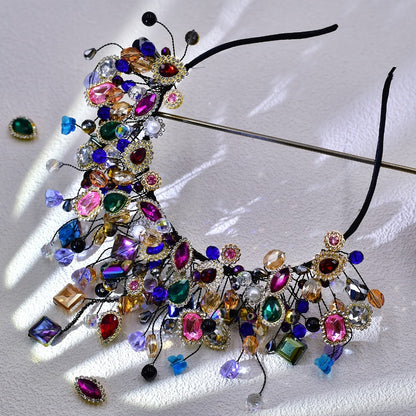 Tiara Crown - Rhinestone Headband - Vibrant Crystal Hair Accessory for Women - Sparkling - product detail view 9