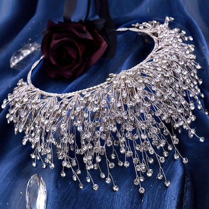 Tiara Crown - Wedding for Women AB Colorful Crystal Rhinestone Dazzling Fairy Bridal - product detail view 6