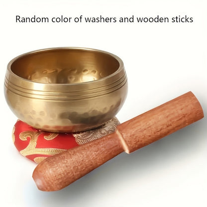 Tibetan Singing Bowl Set with Mallet and Washers for Meditation and Yoga detail image - detail view 4