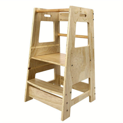 Toddler Step Stool shown in the Wood Color option