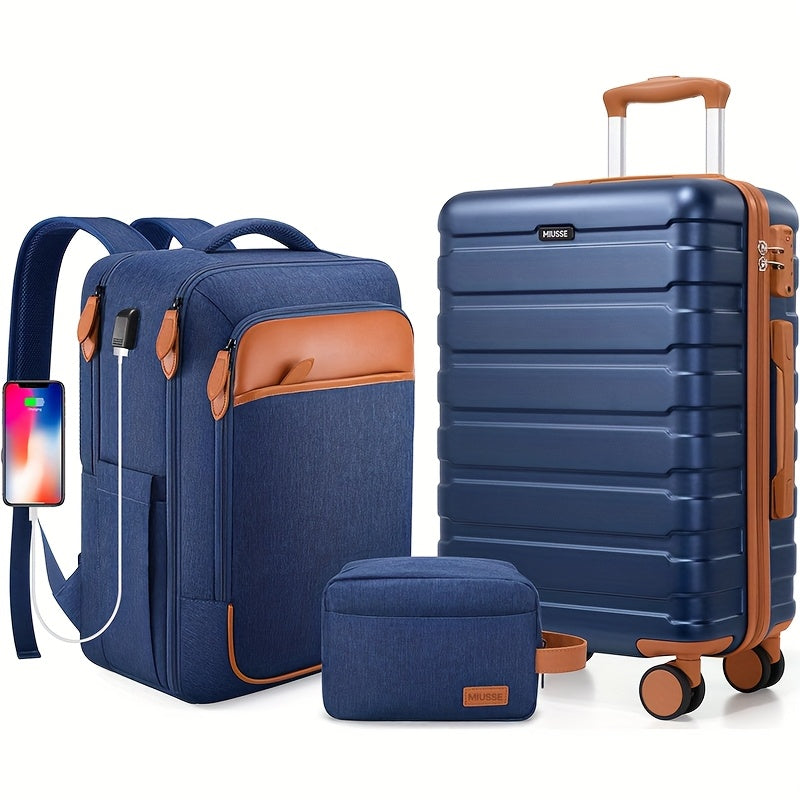 Travel Toiletry Bag – 3 Piece, 20 Inch, TSA Lock, Spinner Wheels – front view - product view 21