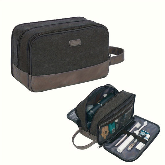Travel Toiletry Bag – Canvas, Large Capacity, for Travel – front view