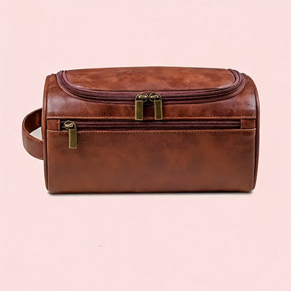 Travel Toiletry Bag – PU Leather, Large Capacity, Waterproof, for Travel & Everyday Use – front view - product view 13