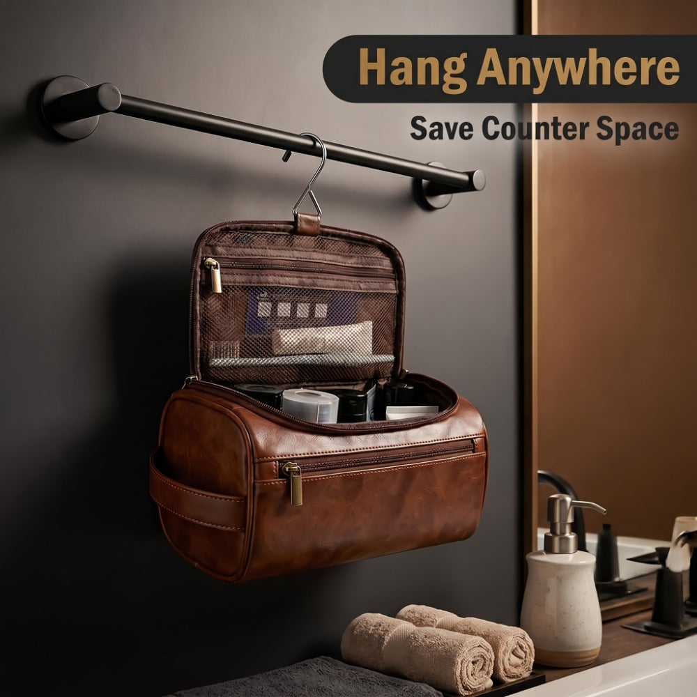 Travel Toiletry Bag – PU Leather, Large Capacity, Waterproof, for Travel & Everyday Use – detail view 12