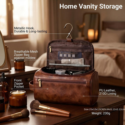 Travel Toiletry Bag – PU Leather, Large Capacity, Waterproof, for Travel & Everyday Use – detail view 13