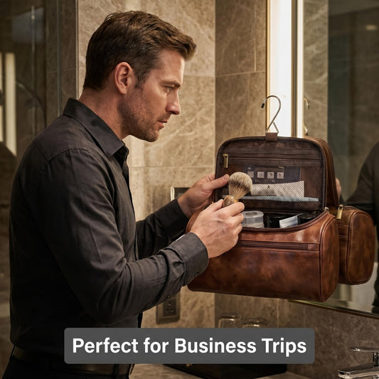 Travel Toiletry Bag – PU Leather, Large Capacity, Waterproof, for Travel & Everyday Use – detail view 4
