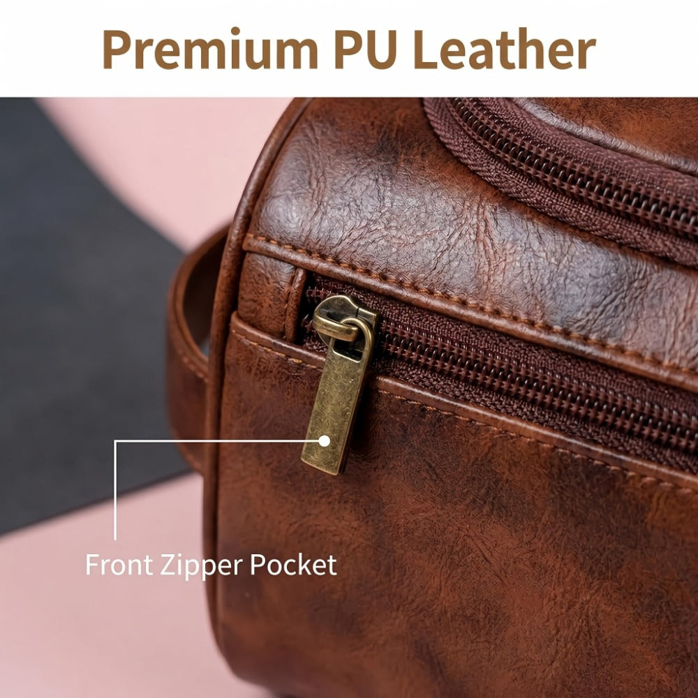 Travel Toiletry Bag – PU Leather, Large Capacity, Waterproof, for Travel & Everyday Use – detail view 6