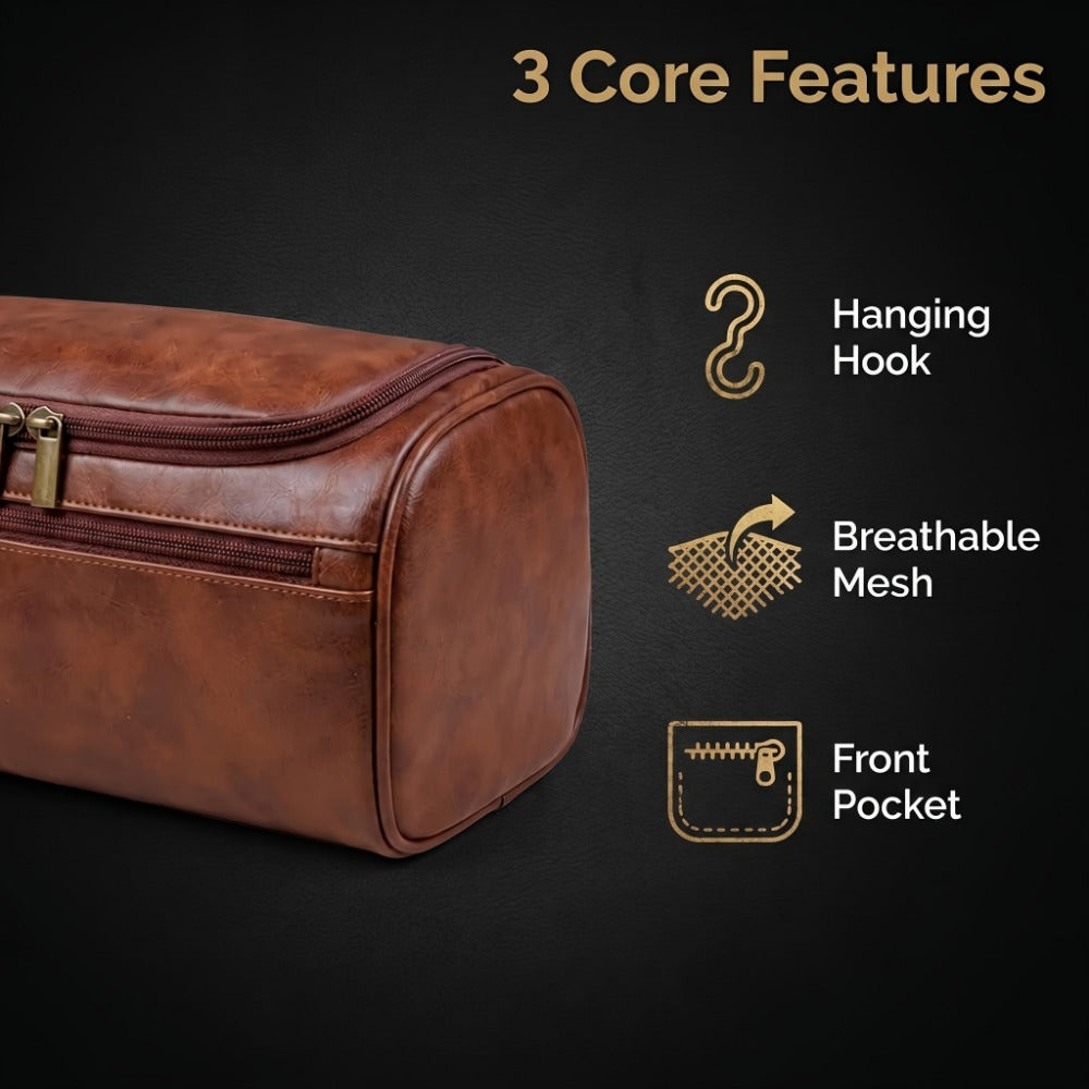Travel Toiletry Bag – PU Leather, Large Capacity, Waterproof, for Travel & Everyday Use – detail view 8