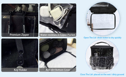 Travel Toiletry Bag – for Travel, Hanging Mesh Shower Caddy Handle – detail view 12