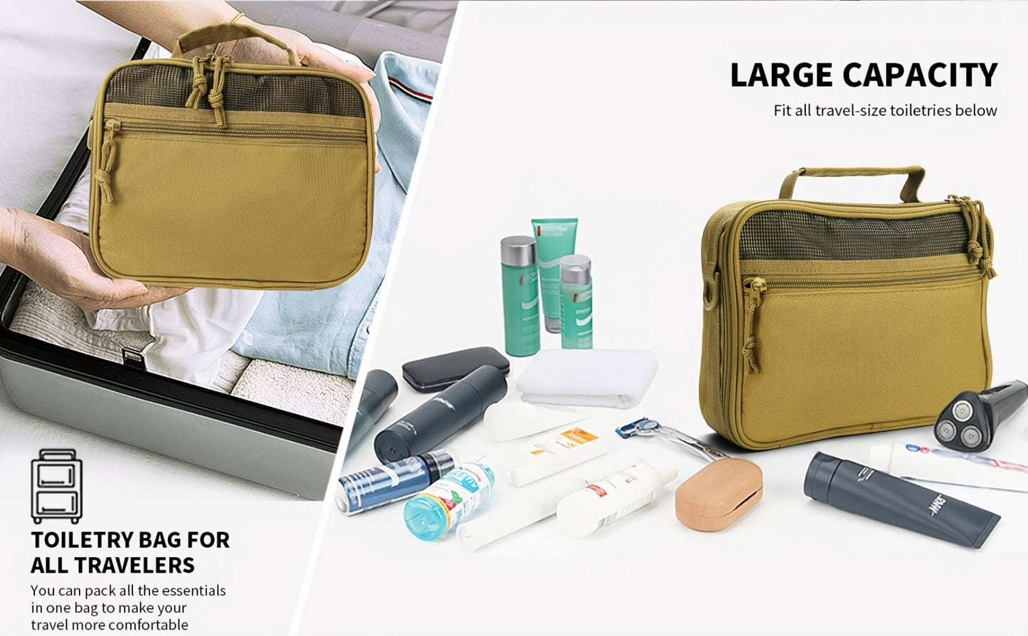 Travel Toiletry Bag – for Travel, Tactical Toiletry Hanging Dopp Kit – detail view 9