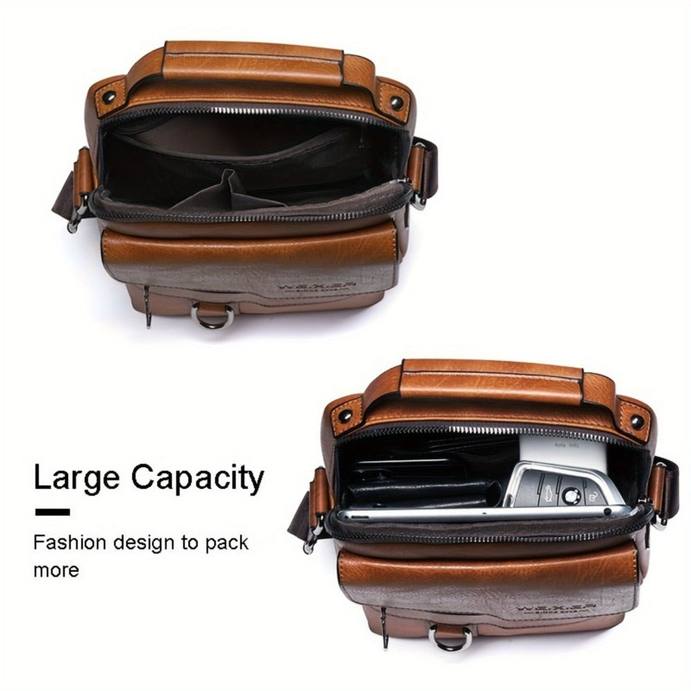 Travel Backpack – Genuine Leather, Large Capacity, Adjustable Strap, for Travel & Work – detail view 11