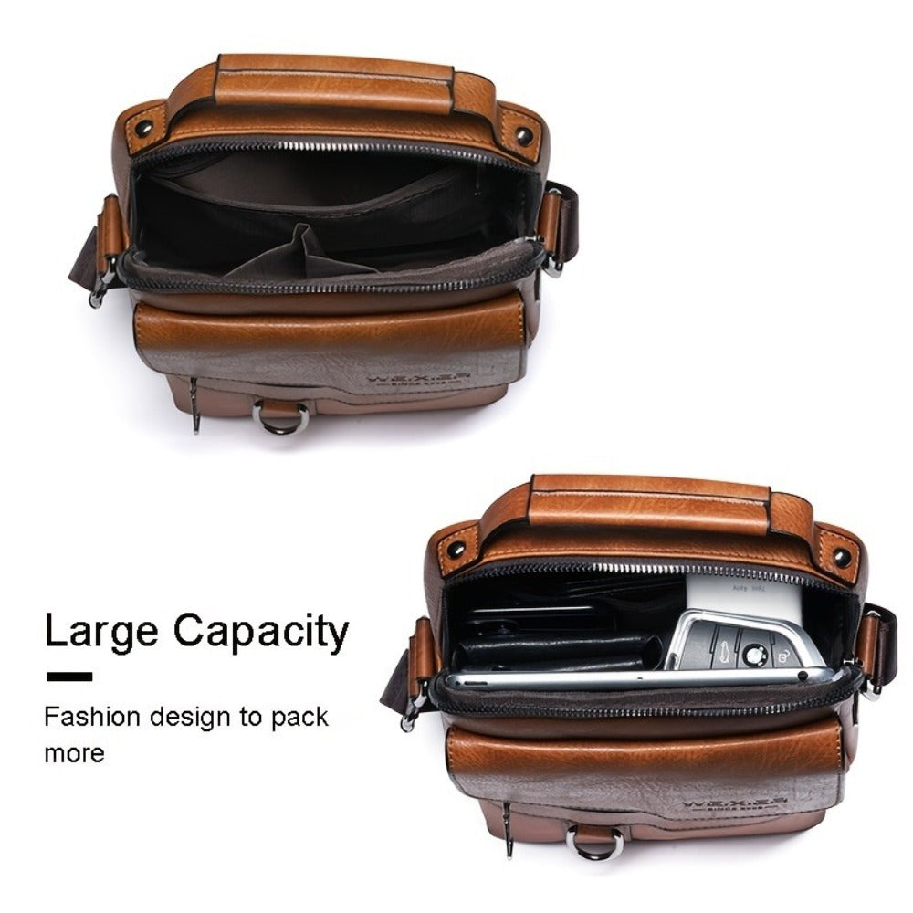 Travel Backpack – Genuine Leather, Large Capacity, Adjustable Strap, for Travel & Work – detail view 5