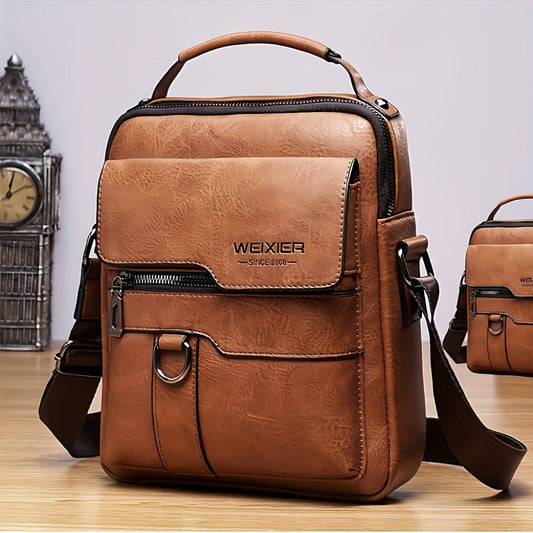Travel Backpack – Genuine Leather, Large Capacity, for Travel & Work – front view