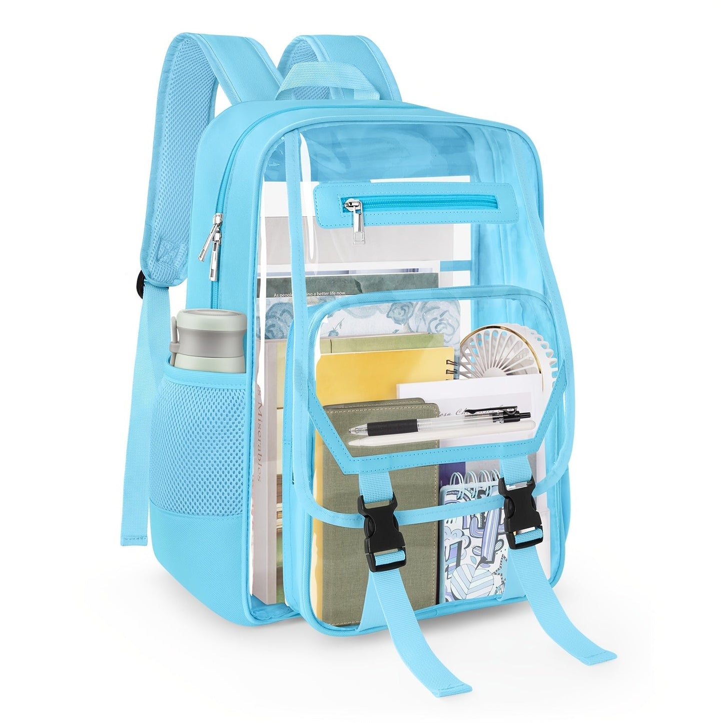 Travel Backpack – PVC, Clear, Transparent, Large Capacity – alternate view