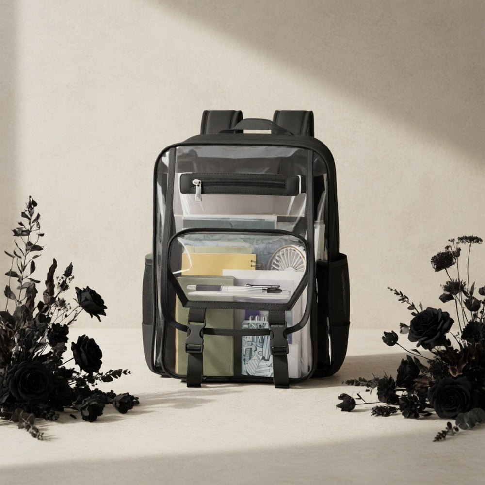 Travel Backpack – PVC, Clear, Transparent, Large Capacity – detail view 13
