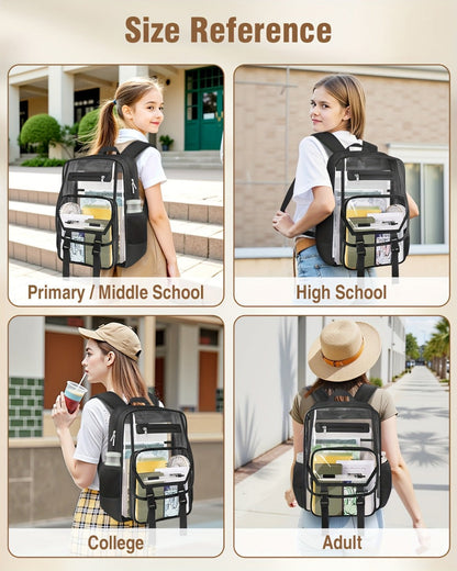 Travel Backpack – PVC, Clear, Transparent, Large Capacity – detail view 15